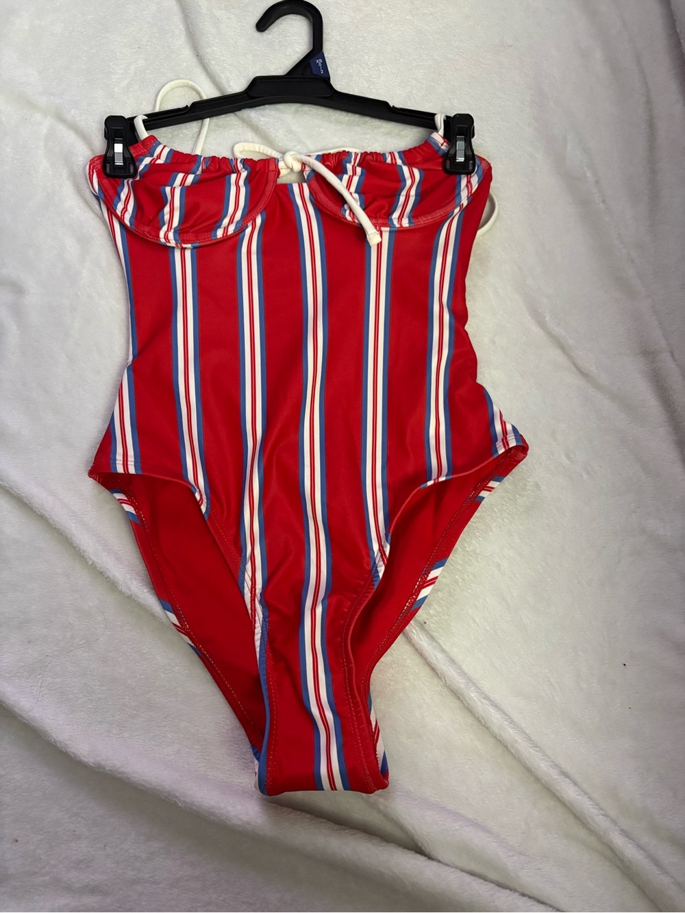 No Boundaries Red Striped One-Piece Swimsuit